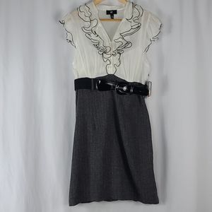 Ruffle Belted Bodycon Midi Dress